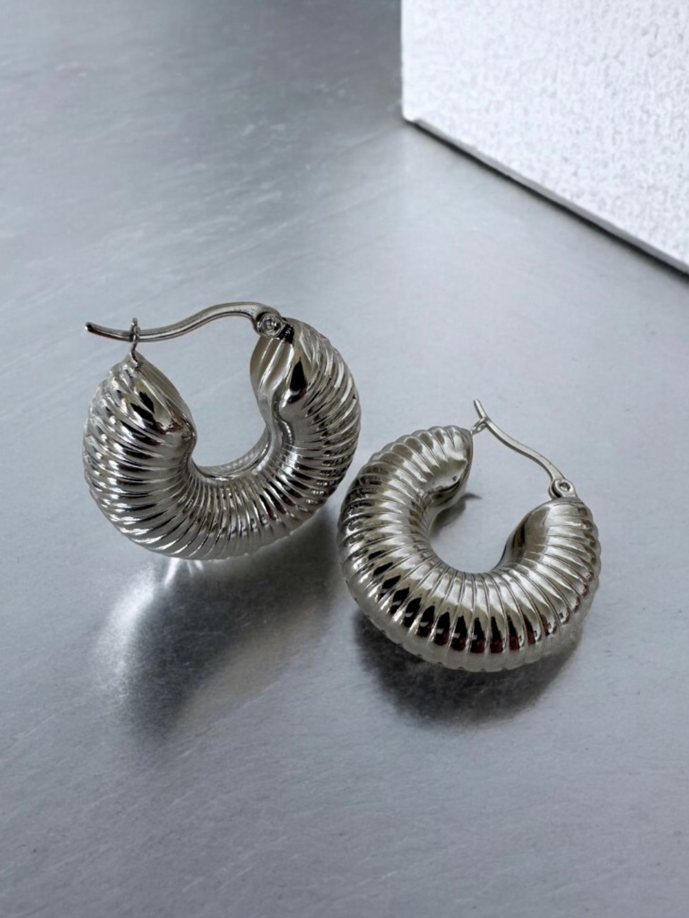 NWOT Hoop Gold Earrings 18k Gold plated &stainless Steel